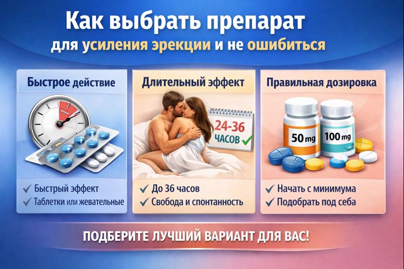Как выбрать препарат для усиления эрекции и не ошибиться